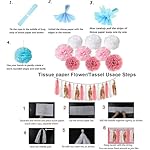 OuMuaMua Pink Rose Gold Birthday Party Decorations Set, Rose Gold Glittery Happy Birthday banner, Tissue Paper Pom, Circle Dots Garland and Tassel Garland for BDAY Party Decorations - Image 5