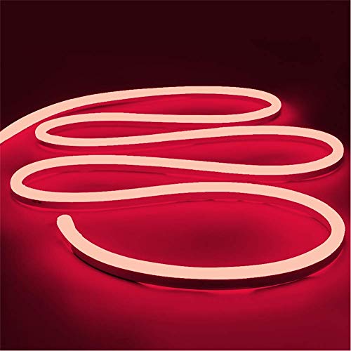 Inextstation Neon Led Strip Light 16.4Ft/5M Neon Light Strip 12V Silicone Led Neon Rope Light Waterproof Flexible Led Neon Lights For Bedroom Indoors Outdoors, Red (Power Adapter Not Included) #TOP1