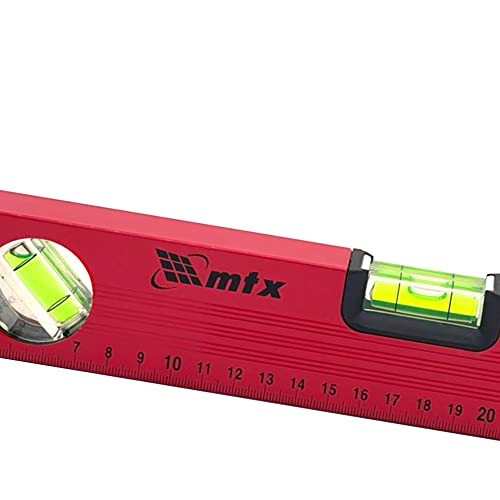 Mtx Nível De Alumínio 14 (350 Mm) 3 Bolhas Com Regua Vermelho
