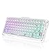 GravaStar Mercury K1 Lite 75% Gaming Tastatur, Tri-Mode Kabellos (2,4GHz/Bluetooth/Kabel), Mechanische Hot Swap Gasket Tastatur, Vorgeölte Linearschalter, RGB Beleuchtung,QWERTY– Crystal Aurora