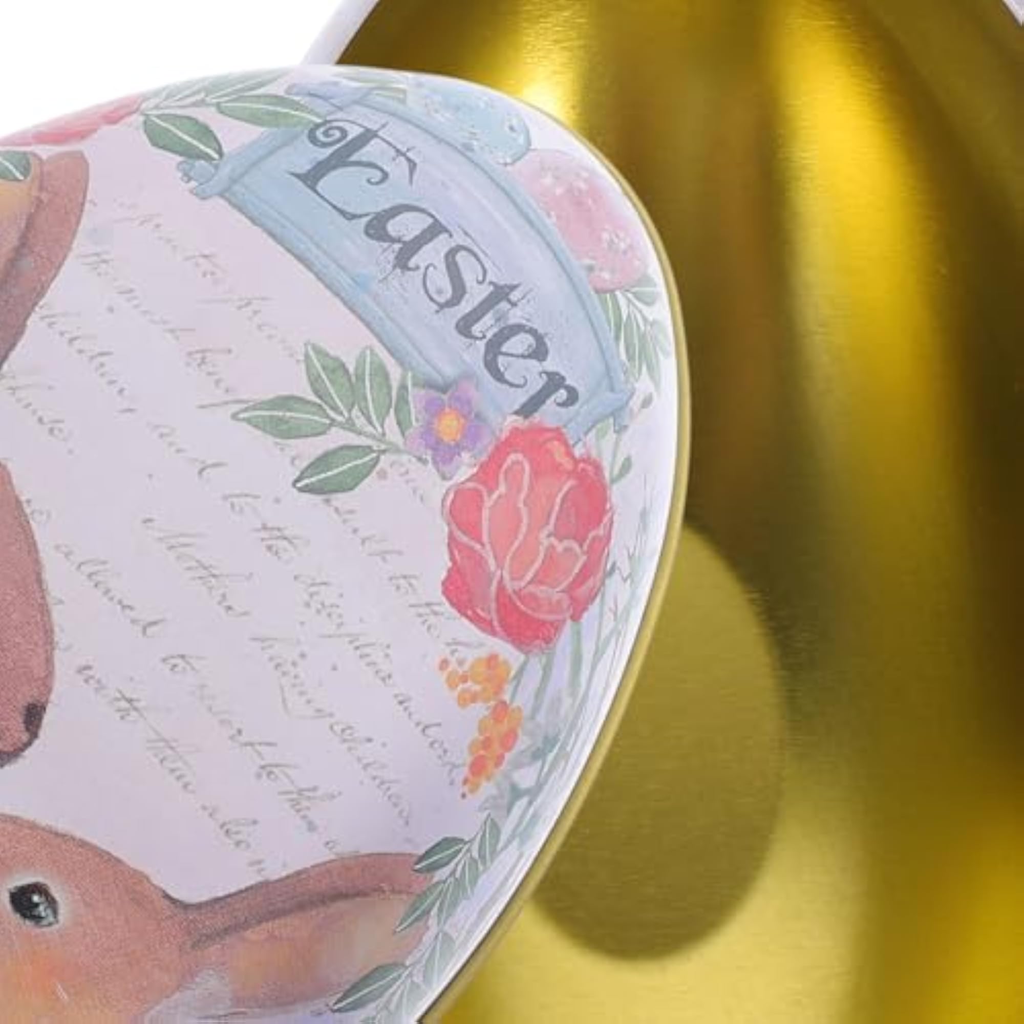 Large Easter Tinplate Candy Box, Egg Shaped Container