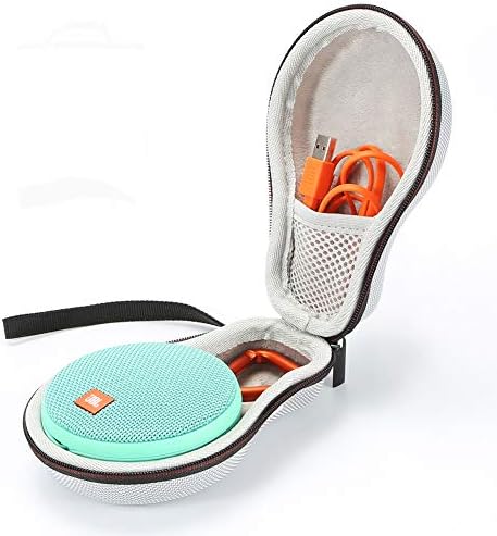 Hard Travel Case for JBL Clip 2/JBL Clip 3 Bluetooth Portable Speaker Carrying Storage Bag. Fits USB Cable - Silver