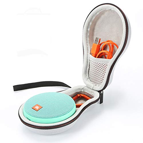 L3 Tech Hard Travel Case for JBL Clip 2/JBL Clip 3 Bluetooth Portable Speaker Carrying Storage Bag. Fits USB Cable - Silver