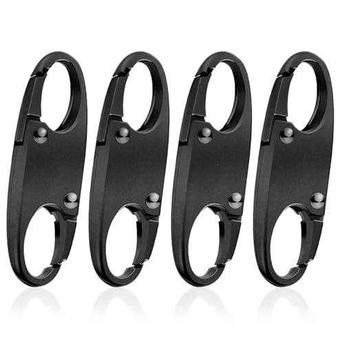 4 Reißverschlussverschlüsse für Rucksäcke, Diebstahlschutz, abnehmbare Reißverschlussclips, kleine Reißverschlussclips, Karabiner zum Trennen, für Reisen, Camping und Outdoor (Schwarz) 4 Reißverschlussverschlüsse für Rucksäcke, Diebstahlschutz, abnehmbare Reißverschlussclips, kleine Reißverschlussclips, Karabiner zum Trennen, für Reisen, Camping und Outdoor (Schwarz)