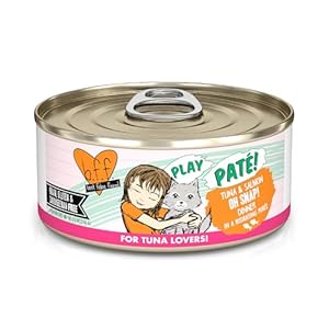 Weruva B.F.F. Play – Best Feline Friend Paté Lovers, Aw Yeah!, Tuna & Salmon Oh Snap! with Tuna & Salmon, 5.5oz Can (Pack of 8)