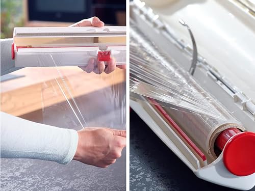 Leifheit Cling Film Cutter, Perfect Cut, With 33 cm Wide Roll, Dispenser for Cling Film up to 33 cm Wide - Image 2