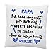 LIEBTASTISCH Poduszka z napisem - "Papa, Ich Habe versucht für Dich das perfekte." - poduszka dekoracyjna - biała 40 cm x 40 cm - miłość - optymalny prezent - Dzień Ojca - urodziny