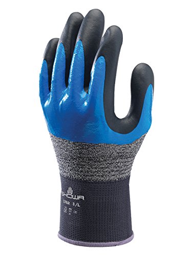 Showa Gloves SHOS376-M S-TEX 376 Glove, Size: M, Dark Grey/Blue/Black