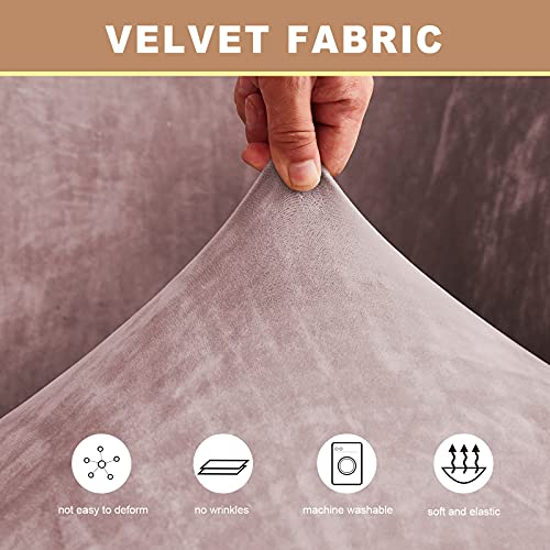 Zc Mall Velvet Armless Accent Chair Slipcover,High Stretch Fleece Armless Accent Chair Slipcovers,Stylish Luxury Furniture Covers Velvet Plush Stretch Armless Chair Slipcover,Velvet-Jam Pink #TOP5