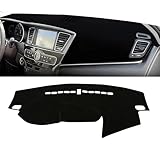 ZXEBM Dashboard Cover Dash Mat for Kia Cadenza K7 2009 2010 2011 2012 2013 2014 2015,Sun Shade Pad Carpet Center Console Light-proof Mat Anti-Glare Accessories,A/Black Side, normal