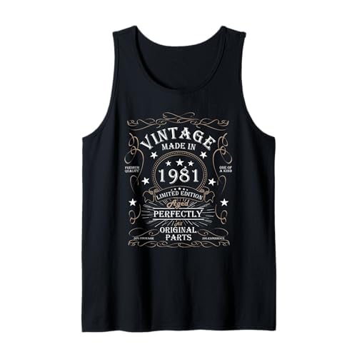 43 cumpleaños hombre mujer 43 años 1981 regalo de cumpleaños Camiseta sin Mangas
