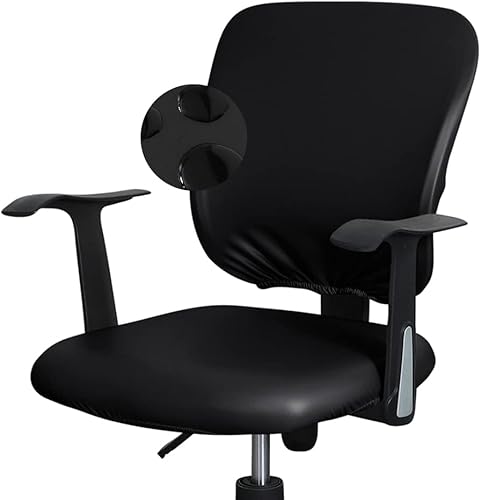 Shukii Funda impermeable para silla de escritorio de oficina, de piel sintética, elástica, giratoria, para silla de computadora, protector de silla