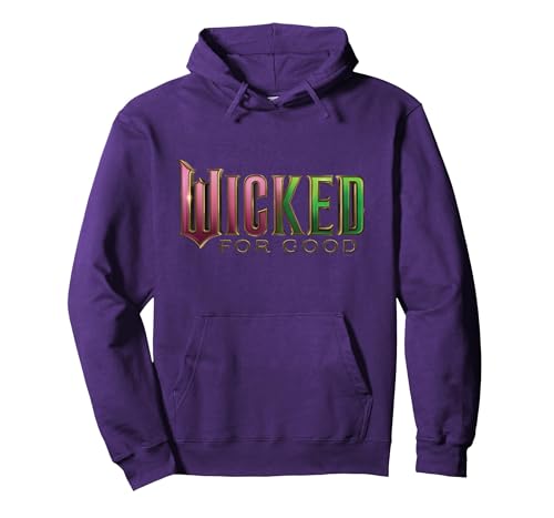 Wicked: For Good Pink To Green Logo Pullover Hoodie, Adult Unisex, Purple, XX-Large