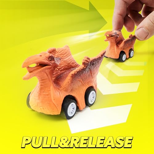 JOYIN 13 in 1 Dinosaur Toys for Kids 3-5, Dinosaur Truck with 12 Pull Back Cars, Small Cars Set, Birthday Gifts Toys for 3 4 5+ Year Old Boy, Transport Carrier Truck for Toddlers 3-4 Years by JOYIN - Image 4