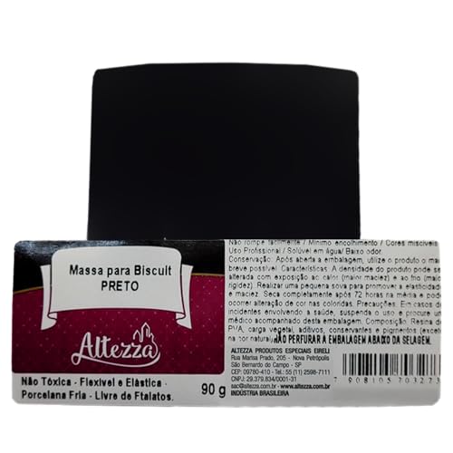 Massa De Biscuit Colorida Altezza 90 Gramas Sem Ftalatos Porcelana Fria - Escolha As Cores (Preto)