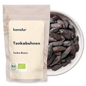Kamelur BIO Tonkabohnen 100g – Ganze Tonka Bohnen aus Brasilien, Qualität A, aromatisch & intensiv – Vanille Ersatz zum Backen & Verfeinern – Ohne Zusätze