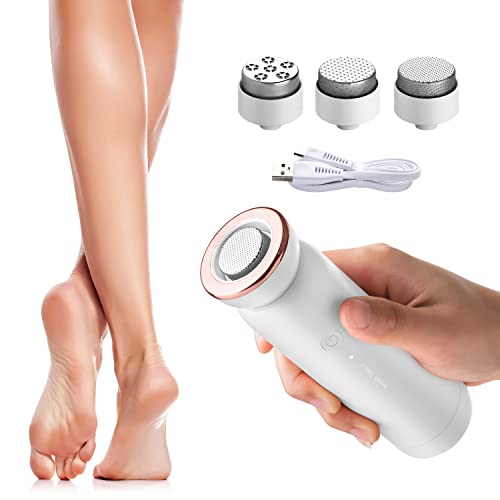 Electric Foot Callus Remover Rechargeable, Portable Foot File Callus Remover For Feet Pedicure Tools Foot Scrubber Kit, Professional Foot Care For Dead And Cracked Dry Skin, 5 Speed & 3 Grinding Heads #TOP17
