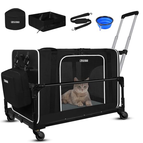 Petskd Extra Large Cat Carrier with Wheels