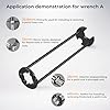 2Pcs Multifunctional Sink Wrench Set, 7 Sizes Basin Wrench Faucet Wrench, Under Sink Wrench Faucet Tool, Faucet Hose Spanner Sink Basin Wrench Four-Jaw Hex Wrench for Kitchen Bathroom Screws & Threads