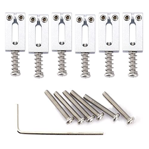 Musiclily Ultra 10.5Mm Modern Brass Bridge Saddles For Strat/Tele Style Electric Guitar, Chrome (Set Of 6) #TOP4