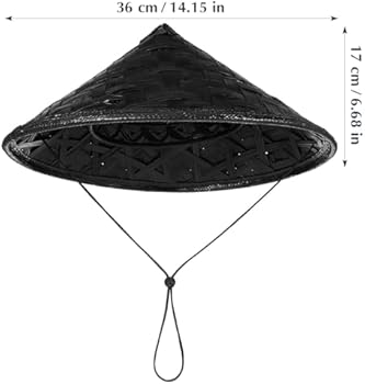 SHINEOFI Japan Samurai Hat Ninja Bamboo Hat Cosplay Knight Black SHINEOFI Japan Samurai Hat Ninja Bamboo Hat Cosplay Knight Black