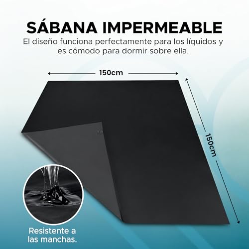 Image of Waterproof Nuru Massage Flat Sheet | 59 x 59 inches (150 x 150 cm) | Soft Polyester Spandex with TPU Lamination | Throw Over Bed, Floor or Sofa | Couples Massage