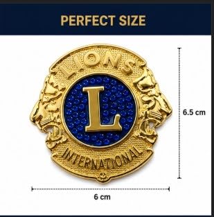 Gabachi Lions International Badge, Gold and Blue, Metal, Self