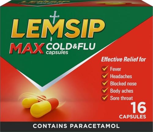 Image of Lemsip Max Cold & Flu Lemon Capsules, 16 Capsules