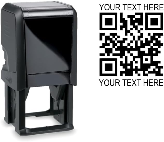 Hubco Black 4924 QR Code Self-Inking Stamp with Custom Text - Upload Your QR Code! * * Please Read Description Carefully for Instructions * *