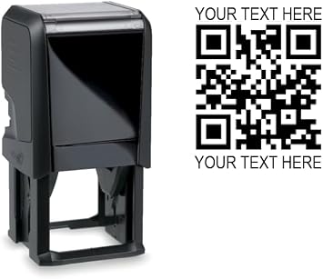 Hubco Black 4924 QR Code Self-Inking Stamp with Custom Text - Upload Your QR Code! * * Please Read Description Carefully for Instructions * *