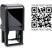 Hubco Custom Black 4924 QR Code Self-Inking Stamp with Custom Text - Simply Supply Your URL/Web Address and We Will Do The Rest!