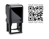 Hubco Black 4924 QR Code Self-Inking Stamp with Custom Text - Upload Your QR Code!