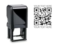 Hubco Black 4924 QR Code Self-Inking Stamp with Custom Text - Upload Your QR Code! * * Please Read Description Carefully for Instructions * *