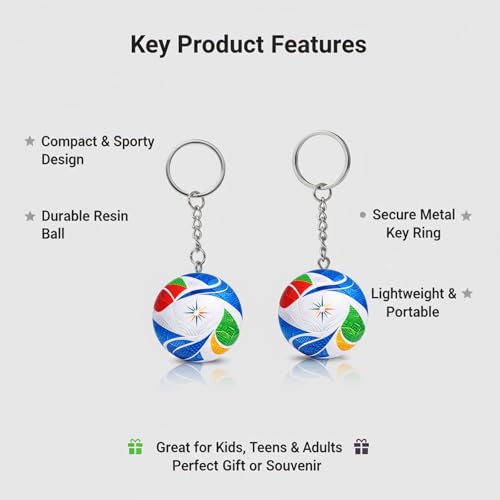 2PCS 1:1 Replica Soccer Keychain World Cup Design 2026 Soccer Ball 1.5 inches Keychain and Football keychain soccer Accessories for Men 2026 Football Keychains Backpack Charm Sports Soccers Gifts