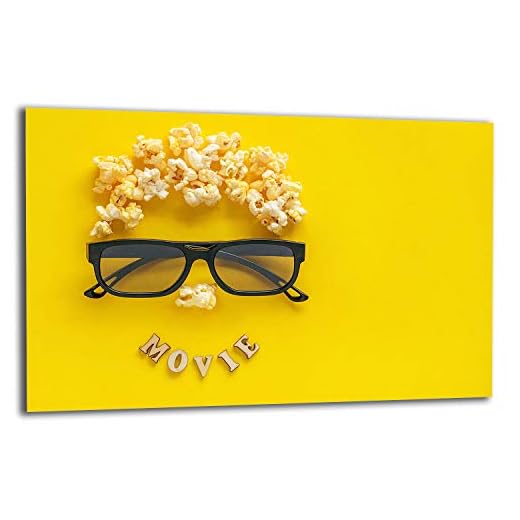 TMK | Gryta 80 x 52 cm 1-del ceranfelsskydd induktion spis stänkskydd glasplatta deco skärbräda, gul popcorn