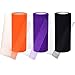 3 Spools Halloween Tulle Rolls Tulle Netting Rolls Tulle Fabric Spool Ribbons, 6 Inches by 75 Feet (Black, Orange and Purple)