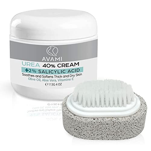 Avami Urea Cream 40 Percent Plus Salicylic Acid, High Potency Foot Repair Cream, Cracked Heel Treatment With Urea - Single With Free Pumice Stone For Feet #TOP2