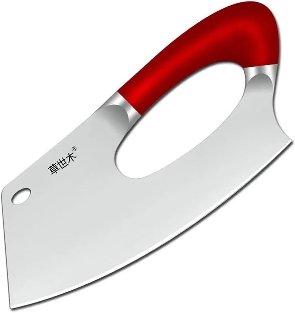 DAXXIN Meat Cleaver,Cleaver Knife, Labor-saving Knives 5Cr15mov Stainless Steel Cleaver Knives Sharp Blade Chef Slicing Meat Vegetable Knife(Red)