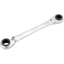 alyco 191636 Slogging Ring Spanner 4 in 1 with Reversible Ratchet 72 Teeth CR-V Satin Matte 10 x 13/17 x 19 mm