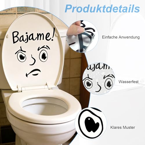 1 Stück Wc Deckel Aufkleber, Lustige Motivfolie zur Dekoration Ihres Badezimmers Selbstklebender und Dekorations Aufkleber Toilettendeckel Deko Badezimmer für Einfache Renovierung