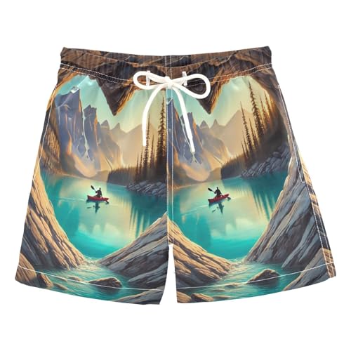 Heart Lake Blue Boys Swim Trunks Quick Dry Toddler Swimsuit Boy Board Shorts Swimwear Bathing Suits 3T