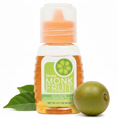 llinea Monk Fruit - 100% Monk Fruit, Sweetens Coffee, Tea, Smoothie & More, Zero-Calorie, Zero-Carbs, Gluten-Free, Non-GMO, No Erythritol, Approx. 200 Servings - 2 Fl Ounce Bottle, 1 Pack
