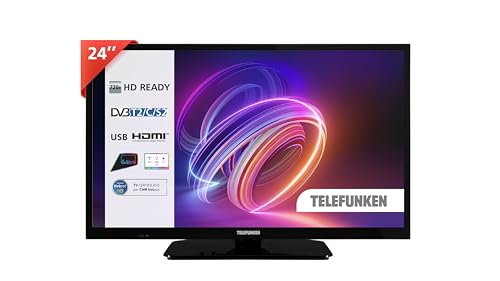 TELEFUNKEN TV 24' HD Ready 24TENSNVZ, TV LED 24 Pollici, Digitale DVB-T2/C/S2, USB, HDMI, uscita...
