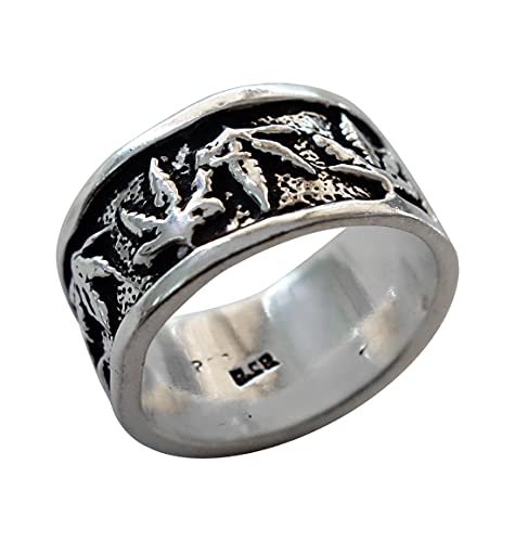 Bague en argent sterling 925 faite main alliance femme élégante