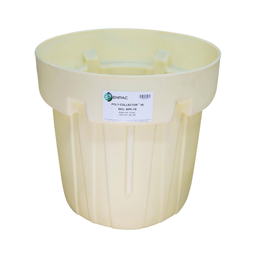 Enpac Poly Spill Collector 66 Shell Only, Yellow, Durable, Holds (1) 55-gallon Drum, Polyethylene, UV Resistant