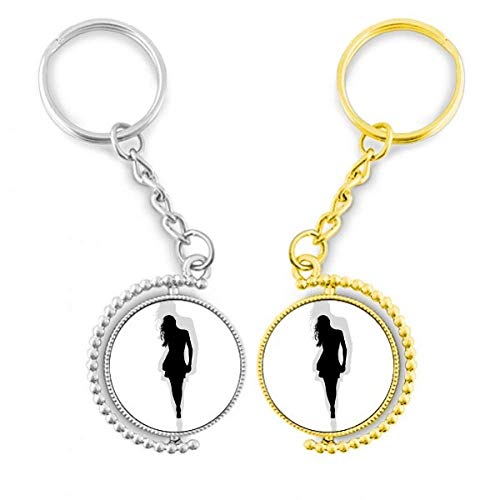 Porte-clés métal doré Marcher Sexy Femme Magnifique anneau clé DIYthinker