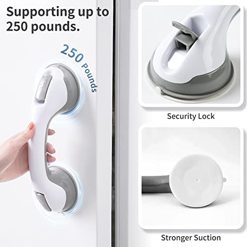 Tophome 12" Suction Grab Bars Shower Safety Bars Handles Bathroom Balance Bar Safety Hand Rail With Strong Suction Cup For Elderly, Seniors, Injury, Handicap-1Pc #TOP1