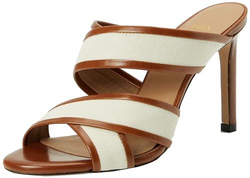 Mules BOSS Femme Janet_mulesa90_cvna en cuir noir bout carré