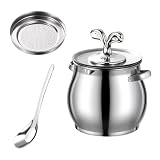 Airtight Secured Lid: The included fitted lid forms a protective seal over the canister opening, preventing dust, , and air exposure from contaminating the contents while simultaneously locking in any odors, which ensures the stored grease fresh and prevents strong cooking smells from permeating your kitchen or pantry area