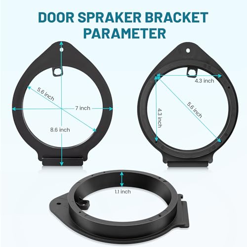 NuIth Aftermarket Front & Rear Door Speaker Adapter Spacer Ring for GM GMC 2006-2019, Chevy 2006-2021, Cadillac 2007-2014 Vehicles 6.5 Inch Speaker Bracket Installation 2 Pack - Thumbnail 2